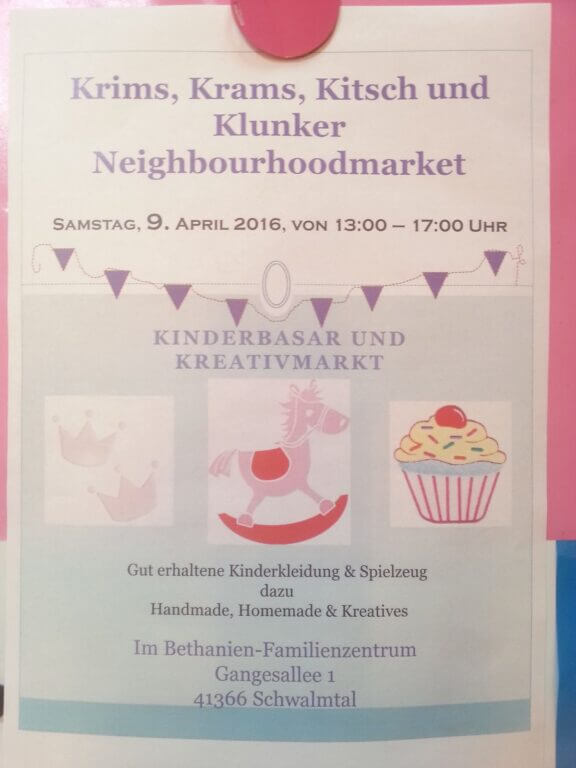 Krims, Krams, Kitsch und Klunker Neighbourhoodmarket im Bethanien Familienzentrum