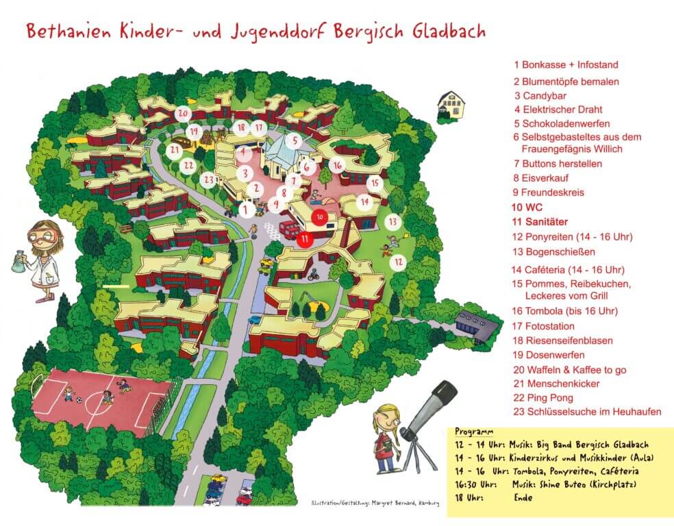 Von Ponyreiten bis Bogenschießen - hier finden Sie alle Attraktionen mit ihren Standorten